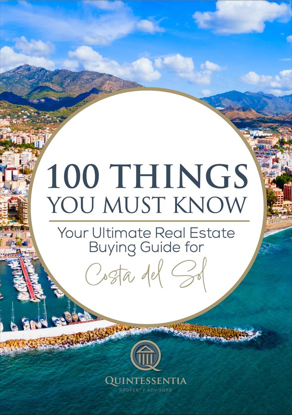 Cover of the guide ‘100 Things You Must Know: Your Ultimate Real Estate Buying Guide for Costa del Sol’ by Quintessential Property Advisors