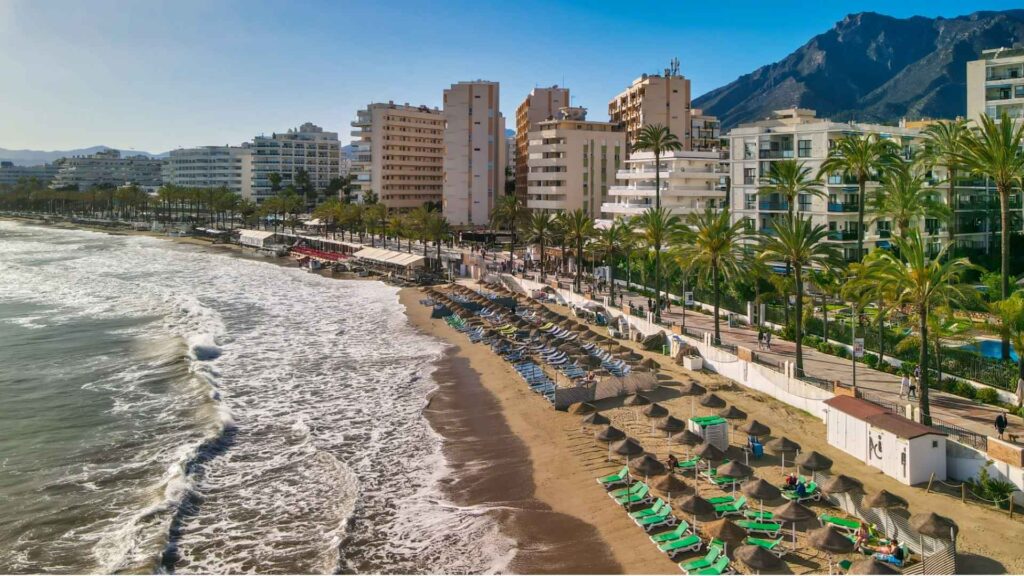 Beachfront apartments overlooking the Mediterranean Sea in Marbella, Spain, ideal for property buyers seeking coastal real estate and premium beachfront apartments in Marbella.