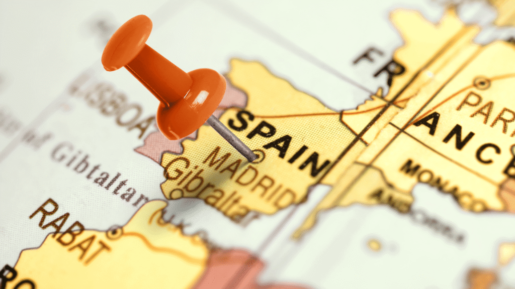 Map, with a pinpoint on Spain – Quintessentia Property Advisors
